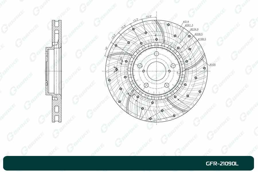 ДИСК ТОРМОЗНОЙ G-BRAKE GFR21090L