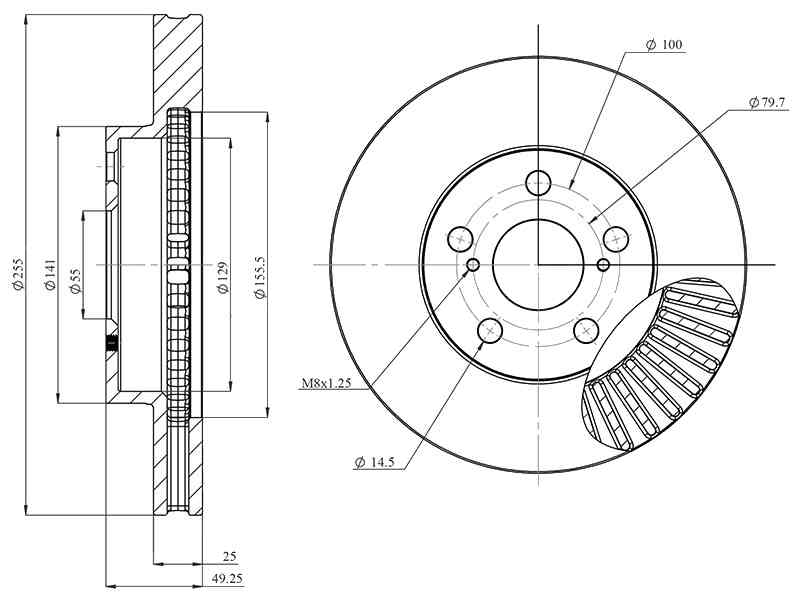 ДИСК ТОРМОЗНОЙ HOSU HSDB0176