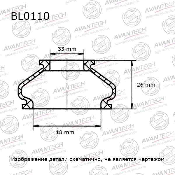 ПЫЛЬНИК ШАРОВОЙ ОПОРЫ AVANTECH BL0110