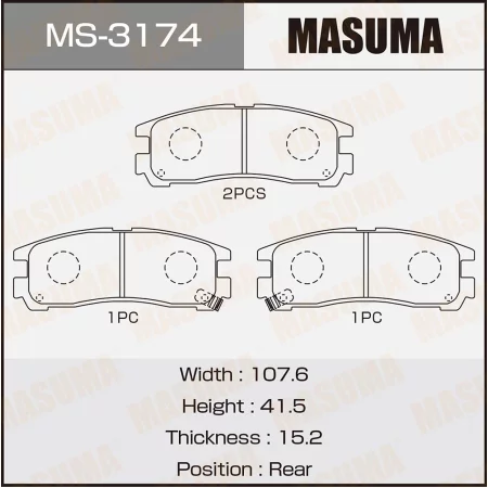 КОЛОДКИ ТОРМОЗНЫЕ ДИСКОВЫЕ MASUMA MS3174