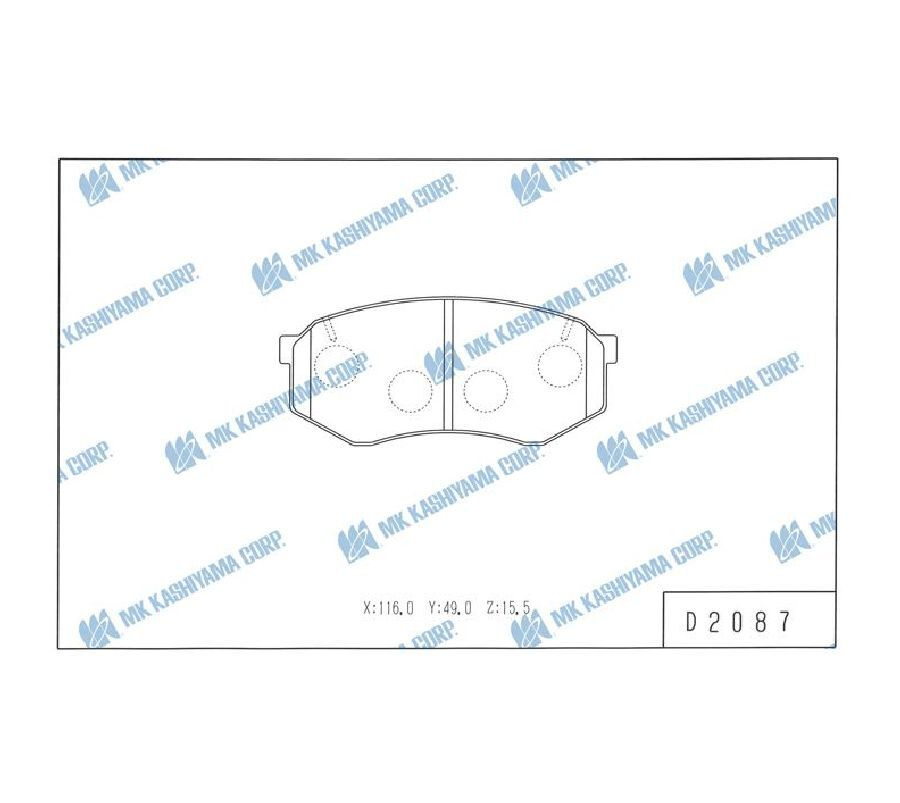 КОЛОДКИ РУЧНОГО ТОРМОЗА KASHIYAMA D2087