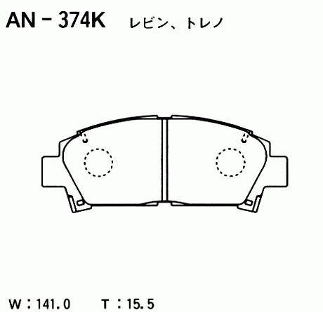 КОЛОДКИ ТОРМОЗНЫЕ ДИСКОВЫЕ AKEBONO AN374K