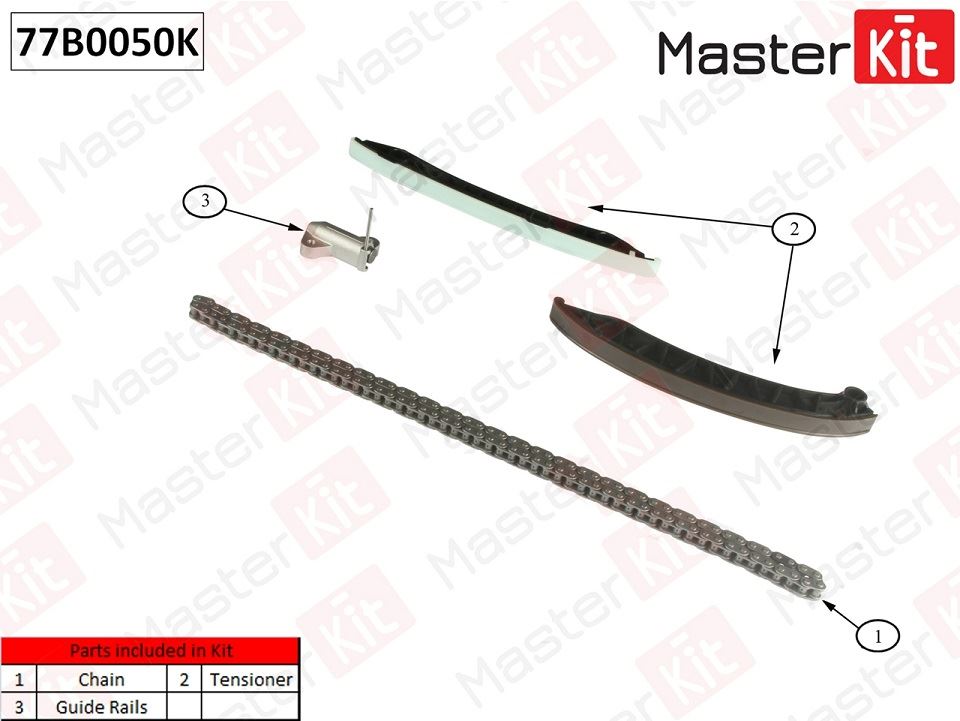 РЕМКОМПЛЕКТ ЦЕПИ ГРМ MASTERKIT 77B0050K
