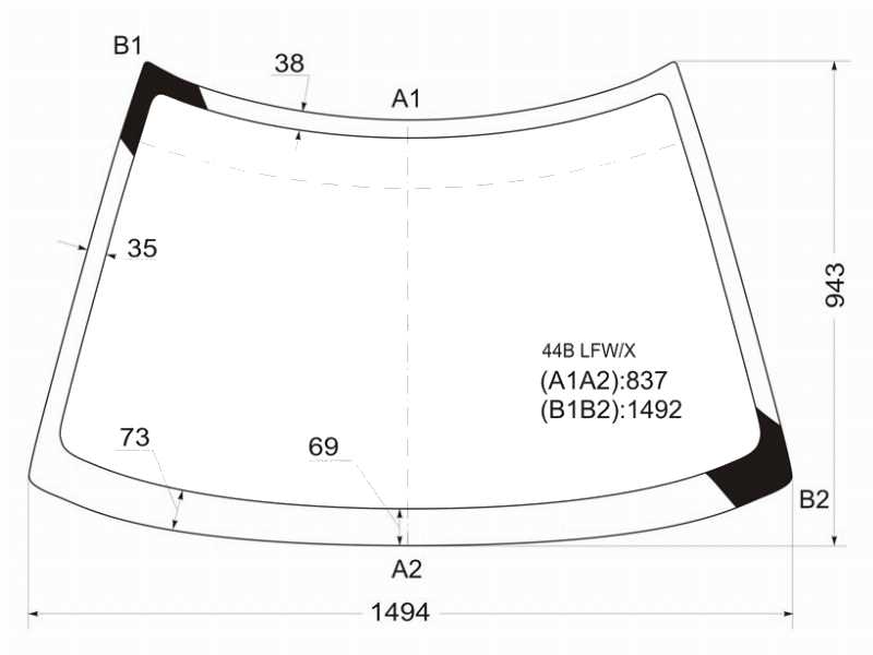 СТЕКЛО ЛОБОВОЕ XYG 44BLFWX