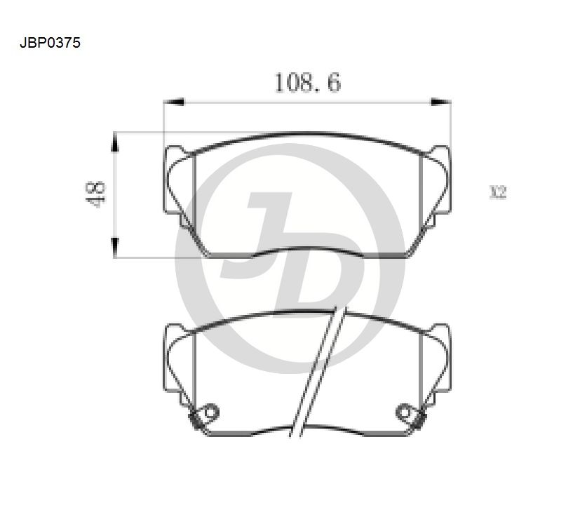 КОЛОДКИ ТОРМОЗНЫЕ ДИСКОВЫЕ JD JBP0375