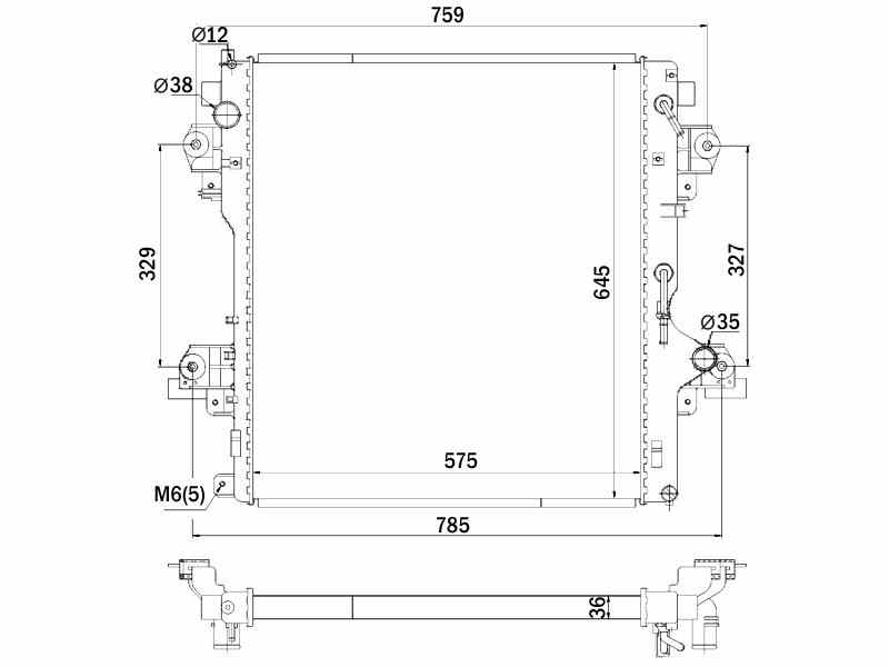 РАДИАТОР СИСТЕМЫ ОХЛАЖДЕНИЯ ДВС SAT ST100016