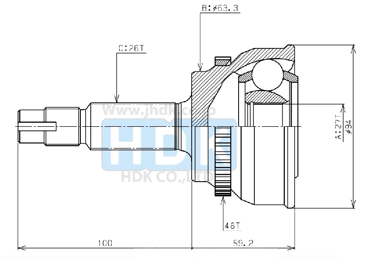 ШРУС ВНЕШНИЙ HDK TOE072A