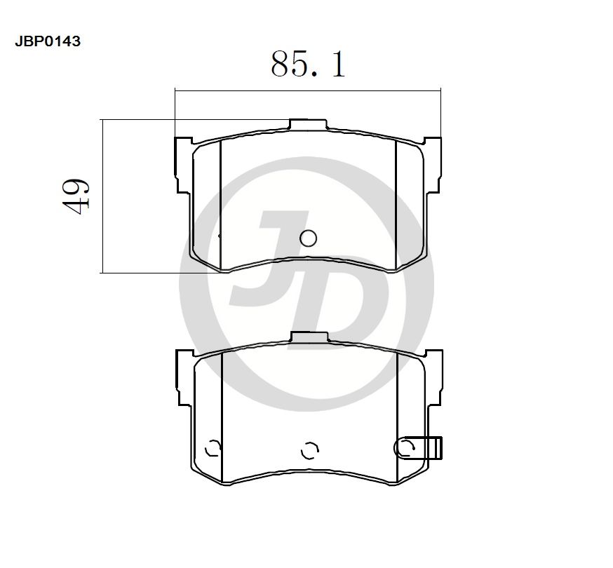 КОЛОДКИ ТОРМОЗНЫЕ ДИСКОВЫЕ JD JBP0143