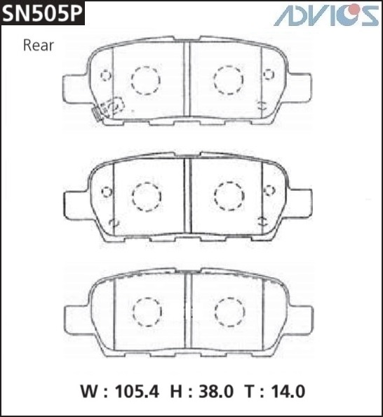 КОЛОДКИ ТОРМОЗНЫЕ ДИСКОВЫЕ ADVICS SN505P