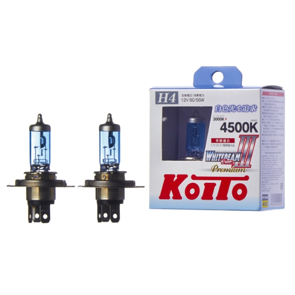 ЛАМПА ГАЛЛОГЕНОВАЯ KOITO P0744W H4 12V 60Вт. P43t-38