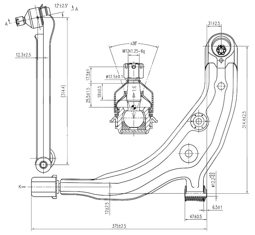 РЫЧАГ ПОДВЕСКИ JD JDCP609R