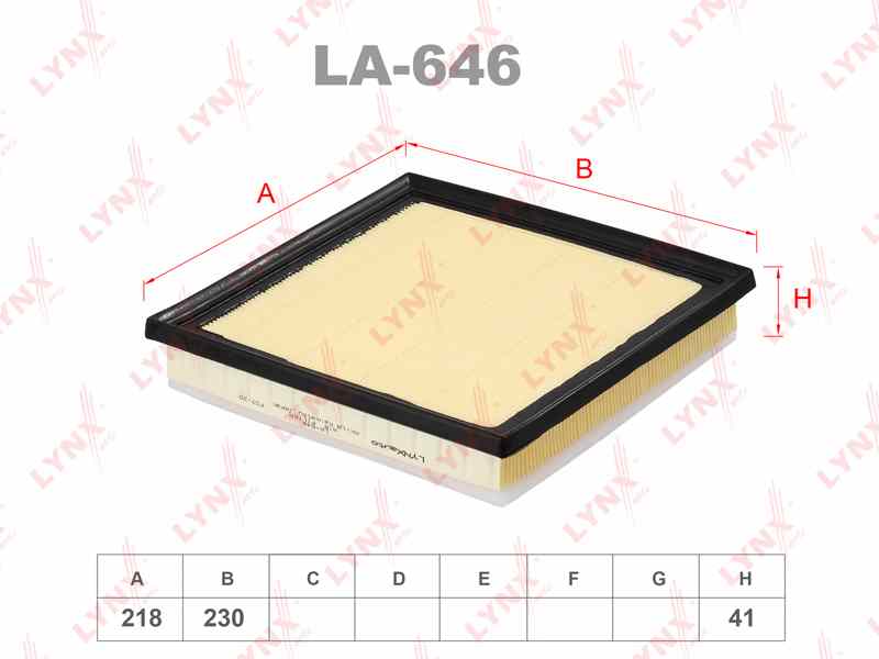 ФИЛЬТР ВОЗДУШНЫЙ LYNXauto LA646