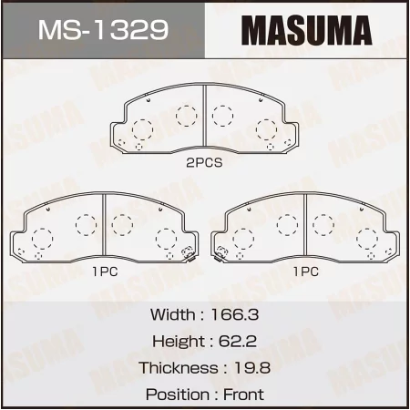 КОЛОДКИ ТОРМОЗНЫЕ ДИСКОВЫЕ MASUMA MS1329
