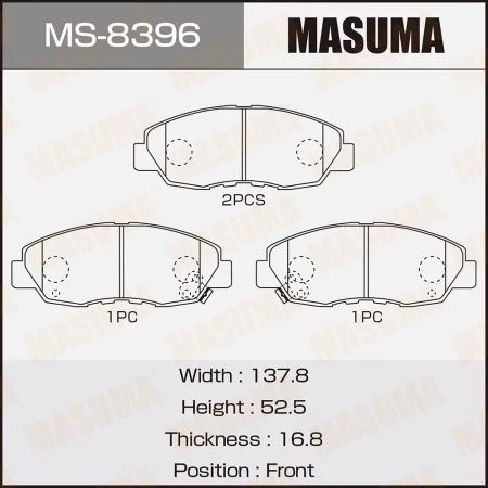 КОЛОДКИ ТОРМОЗНЫЕ ДИСКОВЫЕ MASUMA MS8396