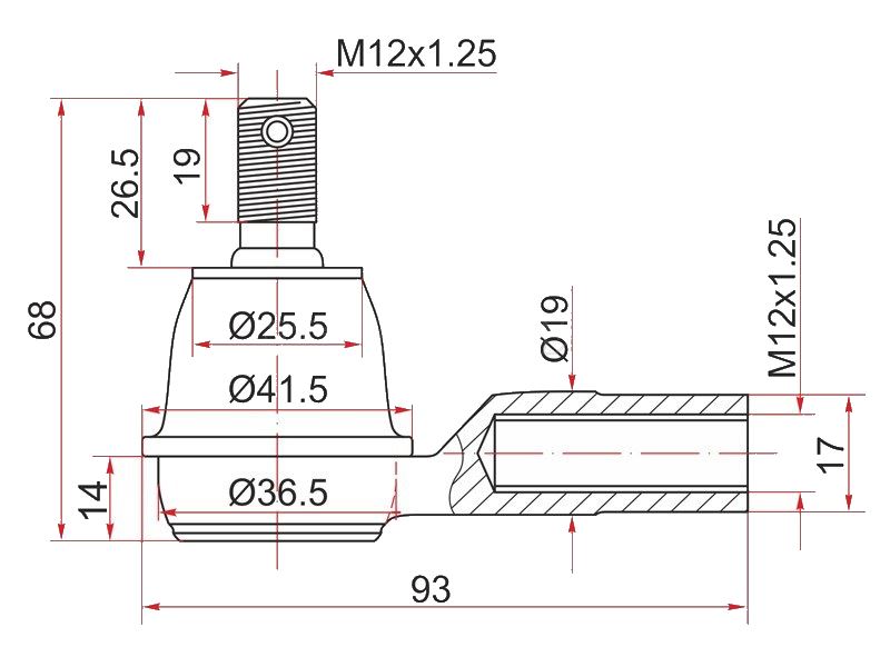 НАКОНЕЧНИК РУЛЕВОЙ SAT ST53540SX8T01