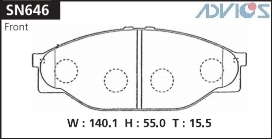 КОЛОДКИ ТОРМОЗНЫЕ ДИСКОВЫЕ ADVICS SN646