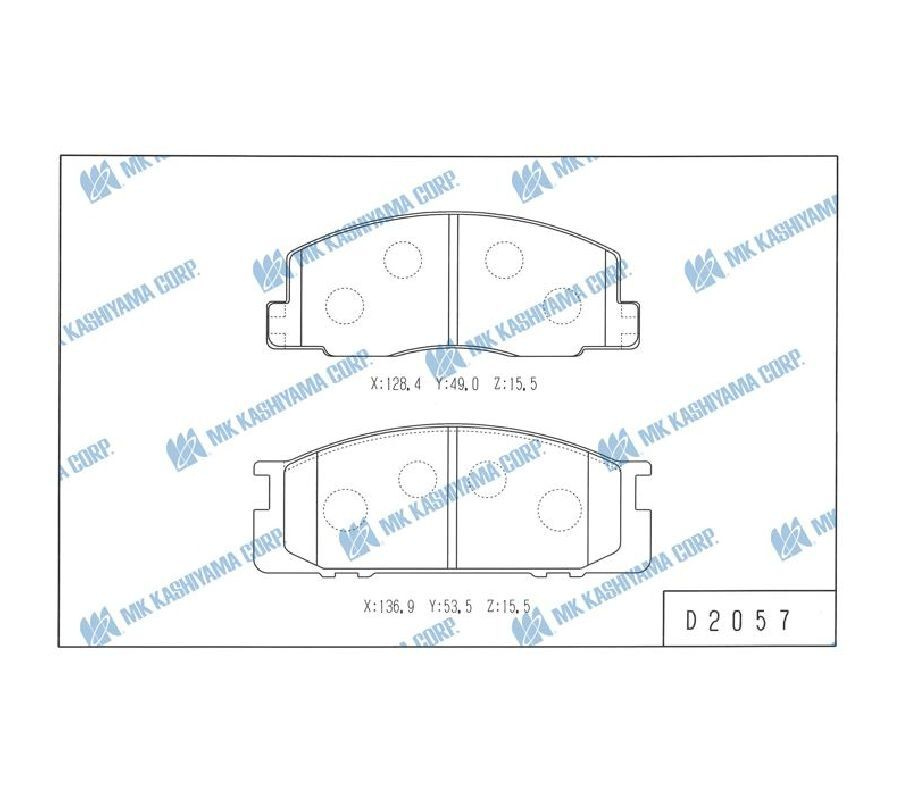 КОЛОДКИ ТОРМОЗНЫЕ ДИСКОВЫЕ KASHIYAMA D2057