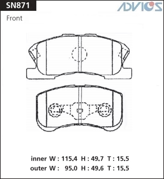 КОЛОДКИ ТОРМОЗНЫЕ ДИСКОВЫЕ ADVICS SN871