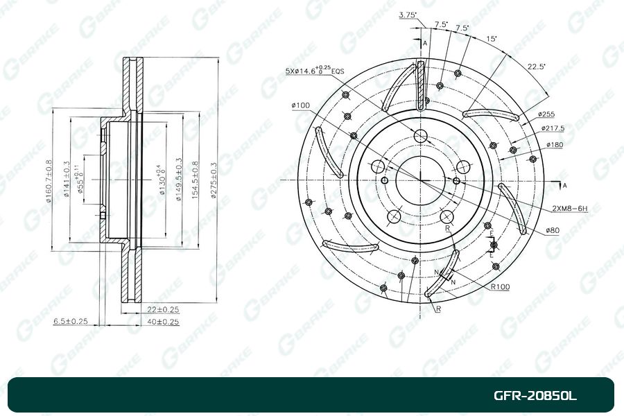 ДИСК ТОРМОЗНОЙ G-BRAKE GFR20850L