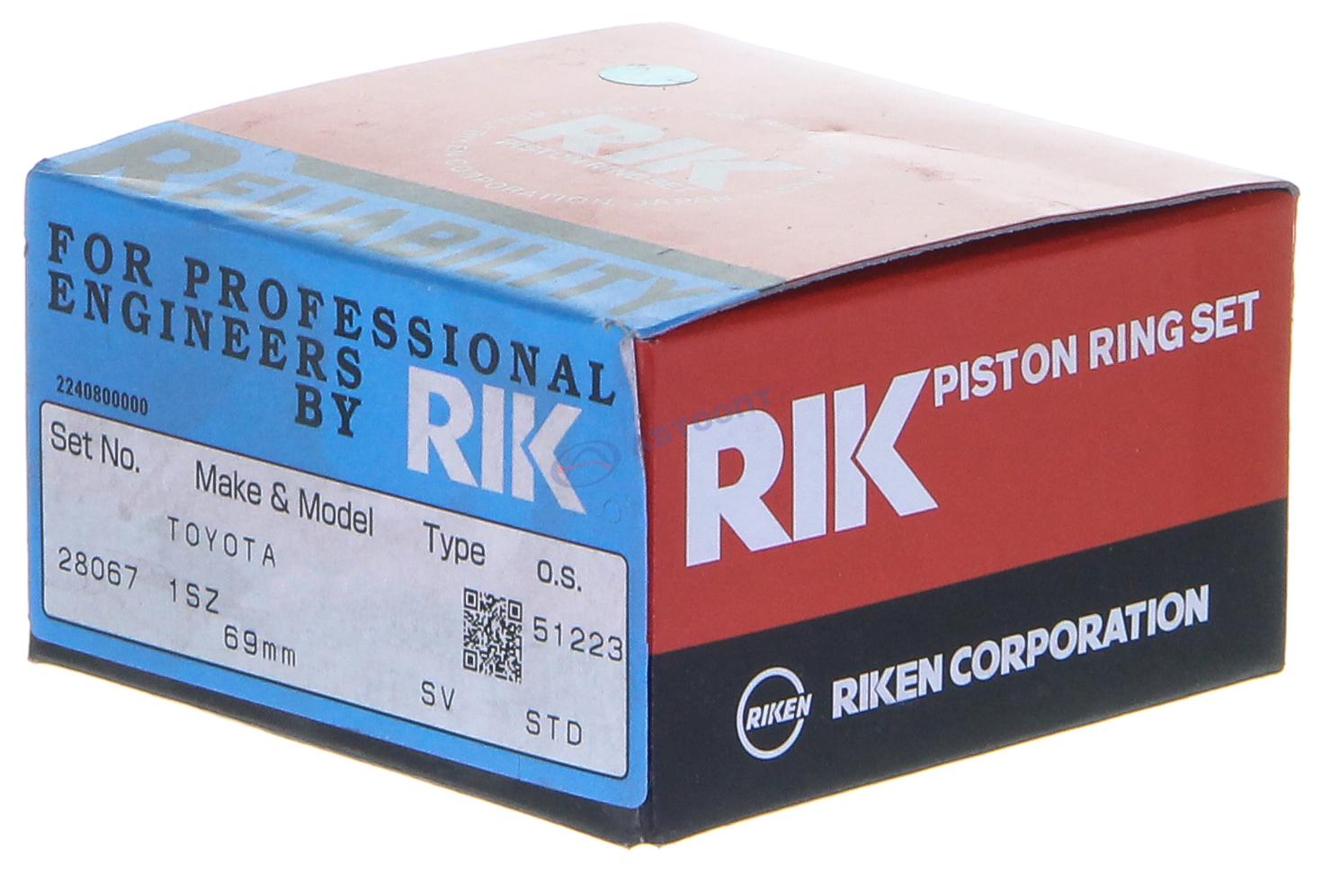 КОЛЬЦА ПОРШНЕВЫЕ RIKEN 28067STD