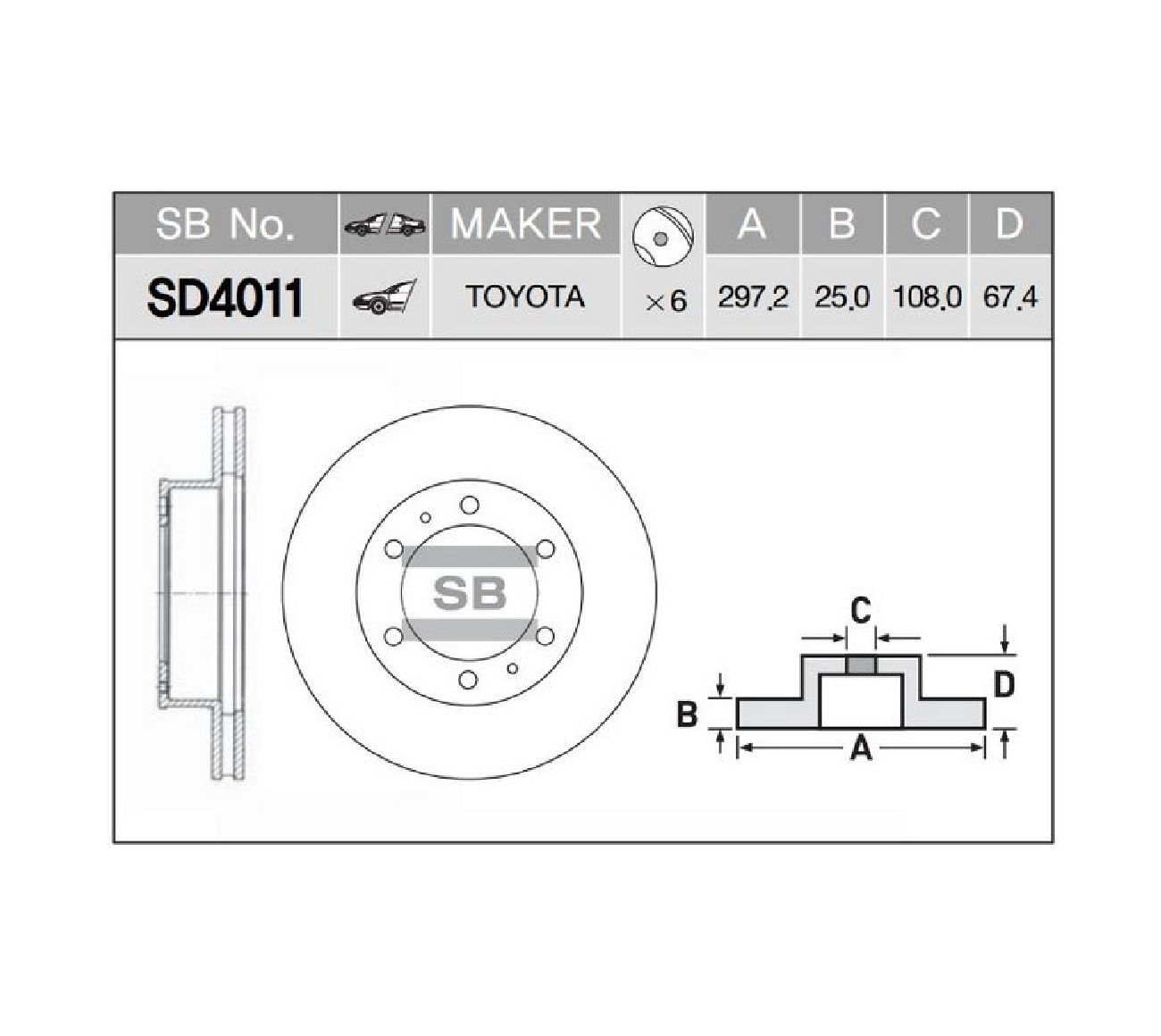 ДИСК ТОРМОЗНОЙ SANGSIN BRAKE SD4011