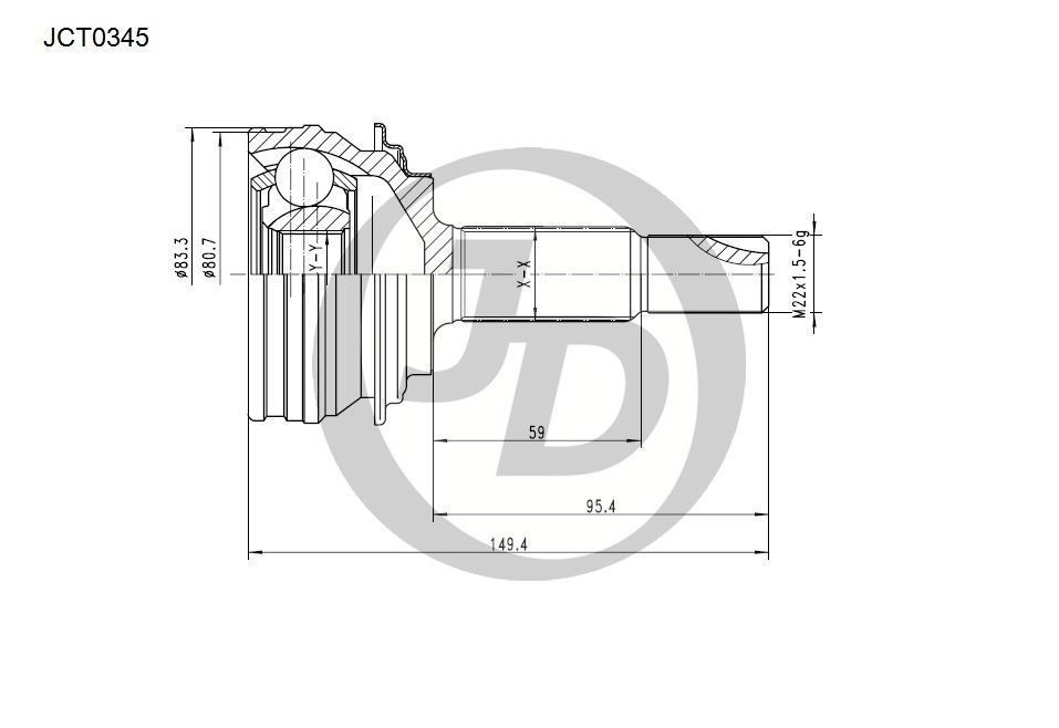 ШРУС ВНЕШНИЙ JD JCT0345
