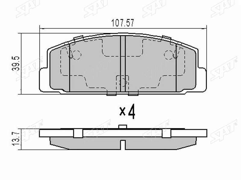 КОЛОДКИ РУЧНОГО ТОРМОЗА SAT STGJYB2643ZA