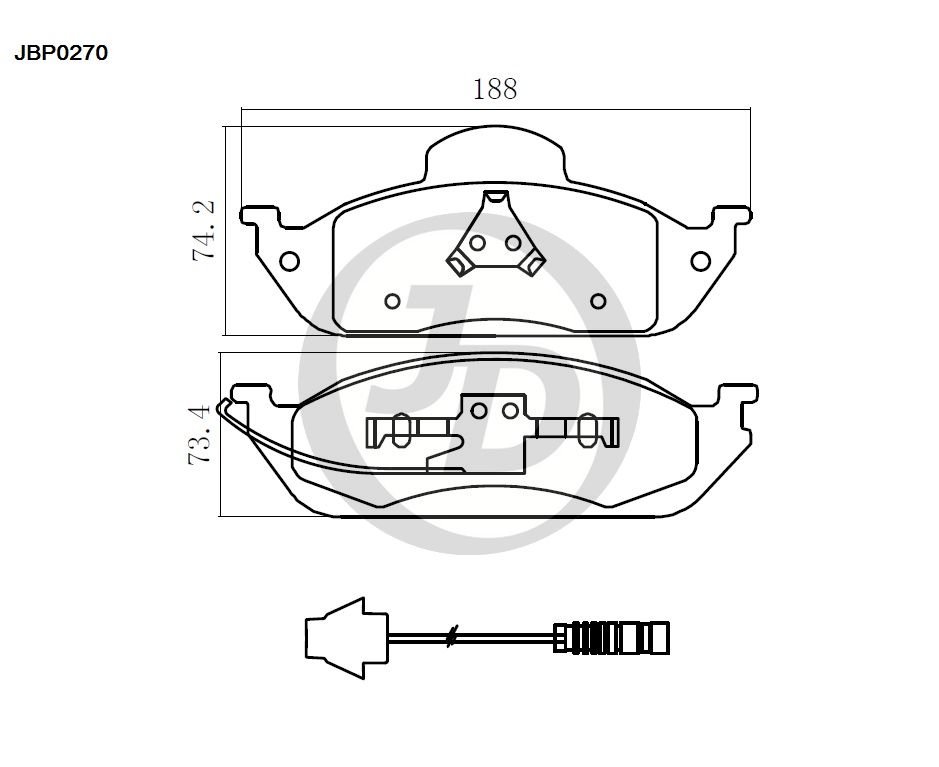 КОЛОДКИ РУЧНОГО ТОРМОЗА JD JBP0270