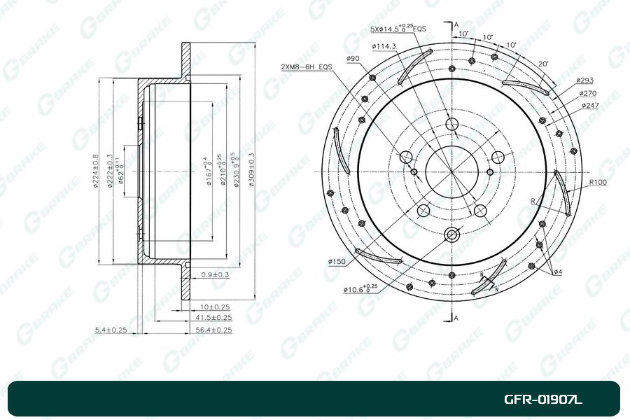 ДИСК ТОРМОЗНОЙ G-BRAKE GFR01907L