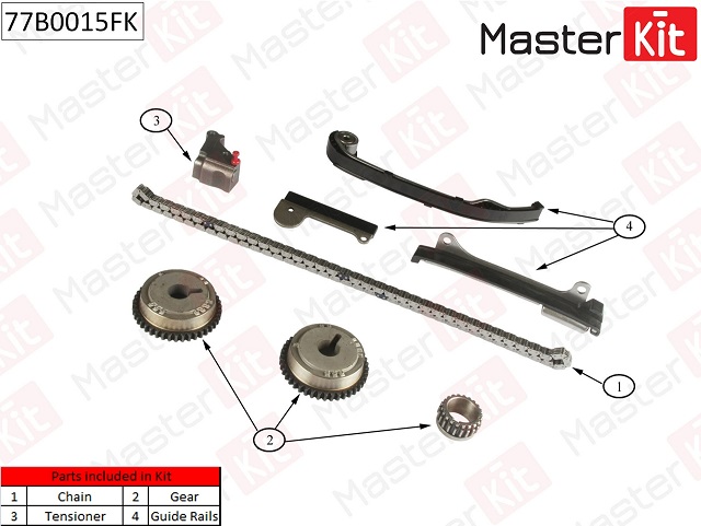 РЕМКОМПЛЕКТ ЦЕПИ ГРМ MASTERKIT 77B0015FK
