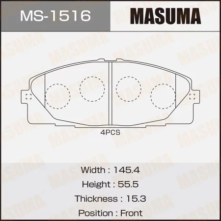 КОЛОДКИ ТОРМОЗНЫЕ ДИСКОВЫЕ MASUMA MS1516