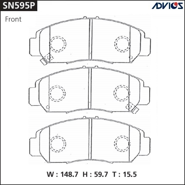 КОЛОДКИ ТОРМОЗНЫЕ ДИСКОВЫЕ ADVICS SN595P