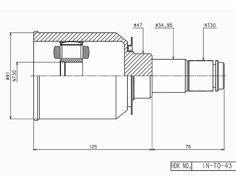 ШРУС ВНУТРЕННИЙ HDK INTO43