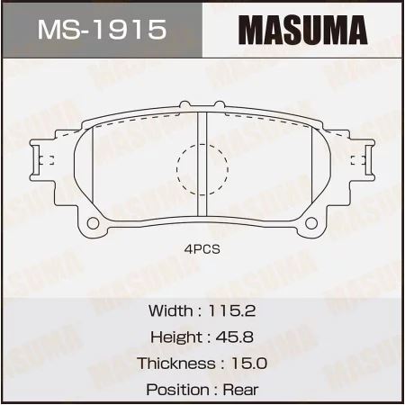 КОЛОДКИ ТОРМОЗНЫЕ ДИСКОВЫЕ MASUMA MS1915
