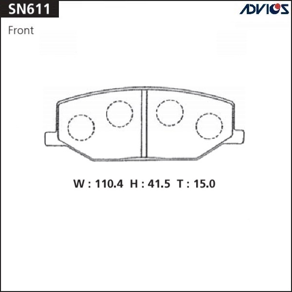 КОЛОДКИ ТОРМОЗНЫЕ ДИСКОВЫЕ ADVICS SN611