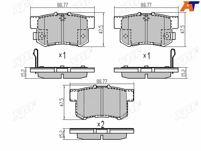 КОЛОДКИ ТОРМОЗНЫЕ ДИСКОВЫЕ SAT ST43022TP6A01