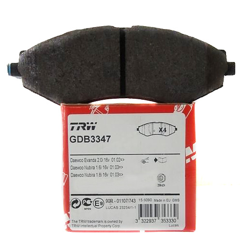 КОЛОДКИ ТОРМОЗНЫЕ ДИСКОВЫЕ TRW GDB3347