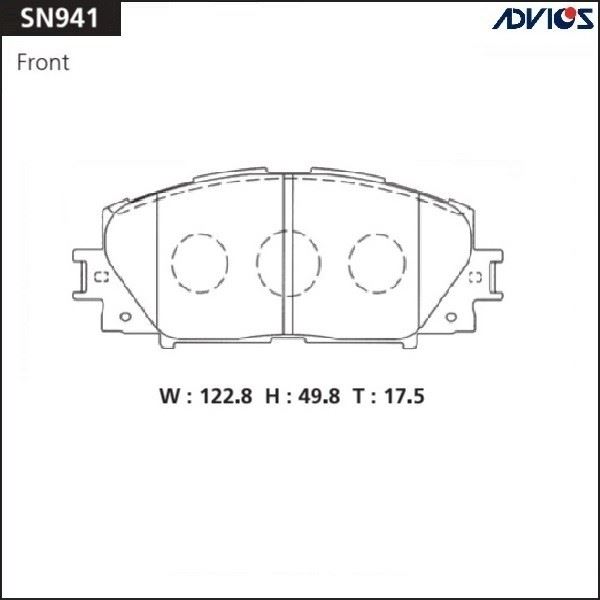 КОЛОДКИ ТОРМОЗНЫЕ ДИСКОВЫЕ ADVICS SN941