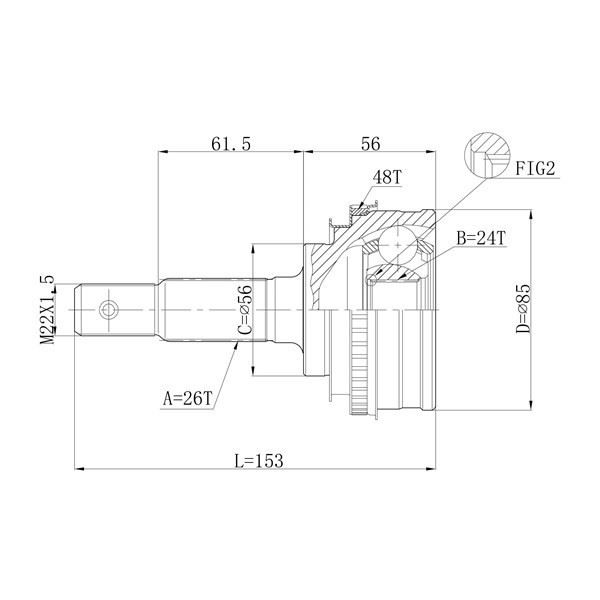 ШРУС ВНЕШНИЙ HDK TOE009A