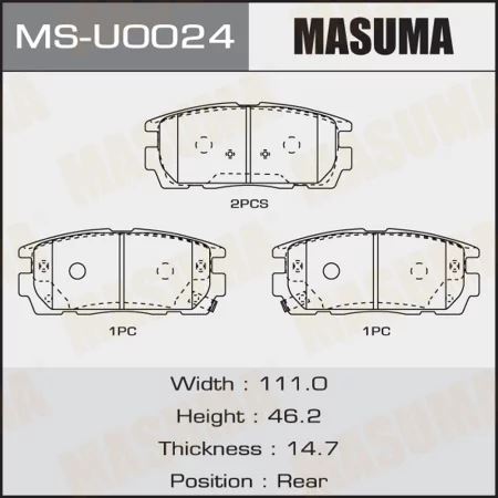 КОЛОДКИ ТОРМОЗНЫЕ ДИСКОВЫЕ MASUMA MSU0024
