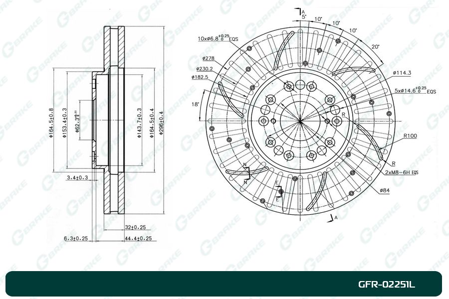 ДИСК ТОРМОЗНОЙ G-BRAKE GFR02251L