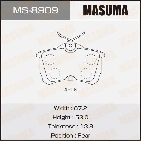 КОЛОДКИ ТОРМОЗНЫЕ ДИСКОВЫЕ MASUMA MS8909