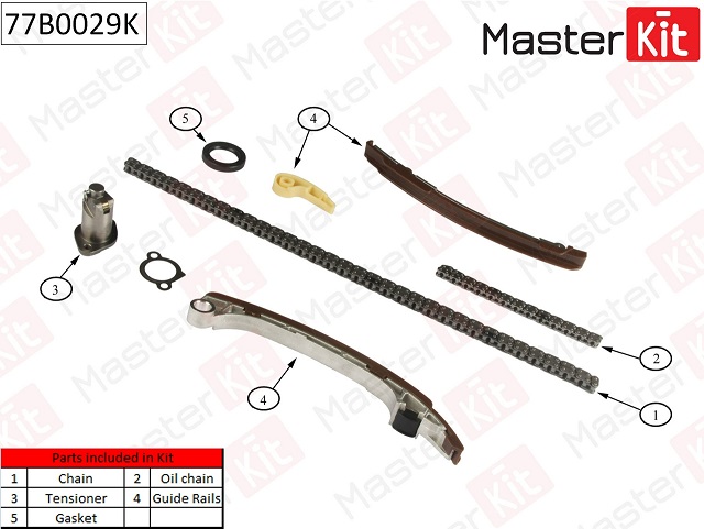 РЕМКОМПЛЕКТ ЦЕПИ ГРМ MASTERKIT 77B0029K