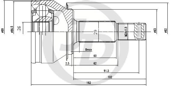 ШРУС ВНЕШНИЙ (НАРУЖНИЙ) JD JCT0297