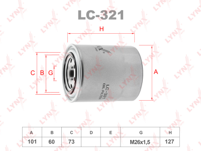 ФИЛЬТР МАСЛЯНЫЙ LYNXauto LC321