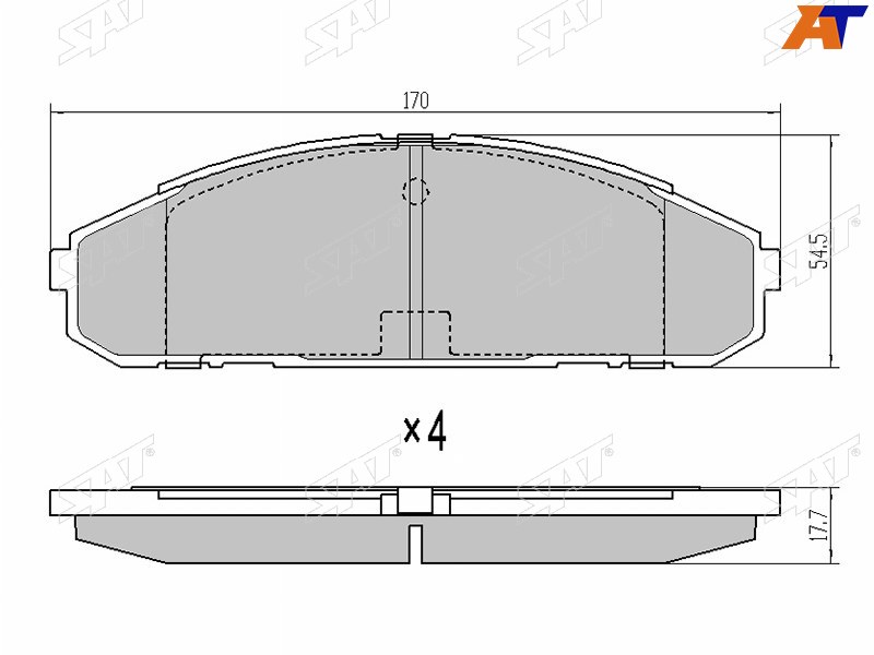 КОЛОДКИ ТОРМОЗНЫЕ ДИСКОВЫЕ SAT STD106037J91
