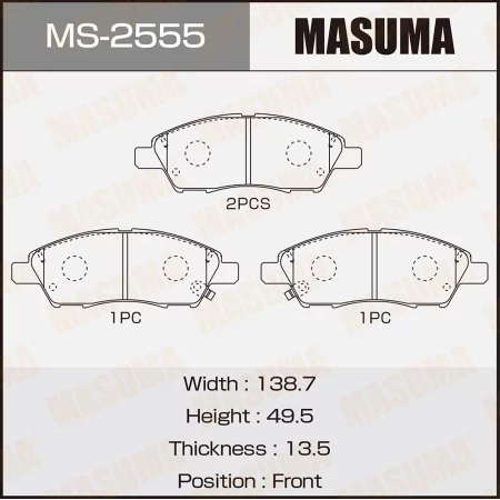 КОЛОДКИ ТОРМОЗНЫЕ ДИСКОВЫЕ MASUMA MS2555