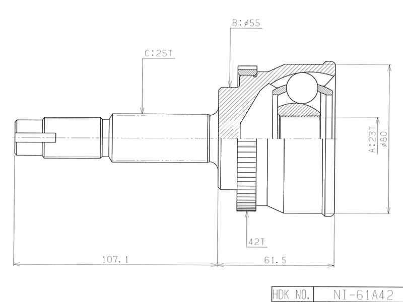 ШРУС ВНЕШНИЙ (НАРУЖНИЙ) HDK NI061A42