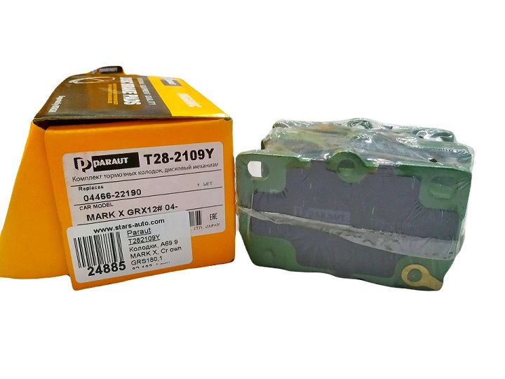 КОЛОДКИ ТОРМОЗНЫЕ ДИСКОВЫЕ PARAUT T282109Y