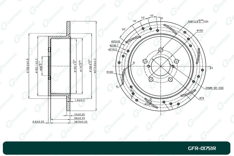 ДИСК ТОРМОЗНОЙ G-BRAKE GFR01751R
